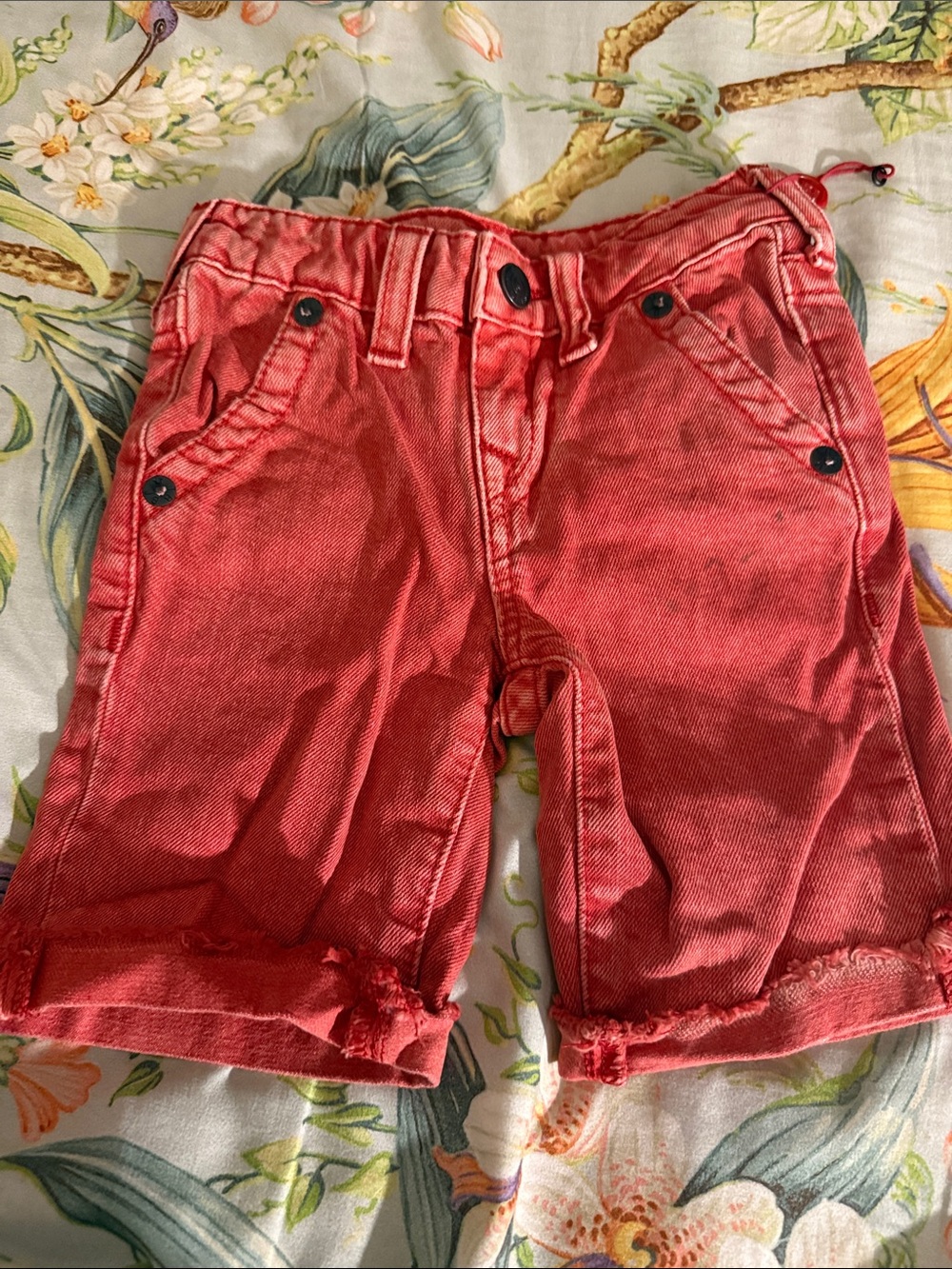 True Religion Kids Coral Red Denim Shorts